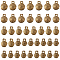CHGCRAFT 40Pcs 4Sizes Vintage Brass Bells Mini Jingle Bells Pendants Round Bell Charms with Tiger Face for DIY Jewelry Making Charms Pendants Wind Chimes Home Door Decor