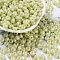 Glass Seed Beads, Opaque Colours Luster, Round, Yellow Green, 5~5.5x3~3.5mm, Hole: 1.5~1.6mm, about 77pcs/10g