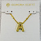 Brass Initial Pendant Necklaces for Women, Golden, Letter A, 15.75 inch(40cm)