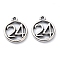 Tibetan Style Alloy Pendant, Lead Free & Cadmium Free, Number, Antique Silver, 16x13.5x2mm, Hole: 1.5mm, 926pcs/1000g