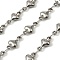 304 Stainless Steel Heart Link Chains, with Spool, Soldered, Stainless Steel Color, 12x6.5x3mm