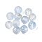 Frosted Baking Painted Glass Beads, with Golden Glitter Powder, Round, Light Blue, 8~8.5mm, Hole: 1.4~1.6mm