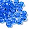 Handmade Evil Eye Lampwork Beads, Flat Round, Dodger Blue, 9~10x6mm, Hole: 3mm