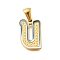 304 Stainless Steel Pendants, with Enamel, Ion Plating(IP), Laser Cut, Real 18K Gold Plated, Letter U, 16x11x1.5mm, Hole: 5.5x2.5mm
