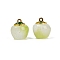 Transparent Glass Apple Pendants, with Enamel, Baking Paint, Yellow Green, 15.5x14x14mm, Hole: 1.2mm