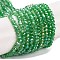 Baking Electroplate Glass Beads Strands, AB Color, Faceted, Rondelle, Medium Sea Green, 4x3mm, Hole: 1mm, about 105~110pcs/strand, 38~39cm