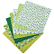 7Pcs Printed Cotton Fabric, for Patchwork, Sewing Tissue to Patchwork, Square, Yellow Green, 25x25cm