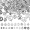 100Pcs 20 Style Tibetan Style Alloy Pendants, Mixed Shape, Antique Silver, 15~24x12~21x1.5~3mm, Hole: 1~5mm, 5pcs/style