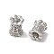Brass Micro Pave Clear Cubic Zirconia Beads, Barrel, Wavy edge, Platinum, 8x6.5mm, Hole: 1.8mm