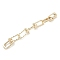 Brass Ends with Chian, Chain Extender, Real 18K Gold Plated, 17x8x3mm