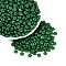Opaque Colours Glass Seed Beads, Rondelle, Round Hole, Green, 6~6.5x3mm, Hole: 1.2~1.4mm, about 2500pcs/pound