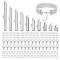 DIY Jewelry Making Finding Kit, Including 304 Stainless Steel Slide On End Clasp Tubes & Open Jump Rings & Ends Chains & Lobster Claw Clasps, Stainless Steel Color, 300Pcs/box