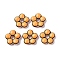 Handmade Glass Enamel Beads, Flower, Dyed & Heated, Orange, 24x24.5x7~8mm, Hole: 5.8mm
