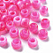 Acrylic European Beads, Imitation Gemstone, Large Hole Beads, Rondelle, Deep Pink, 9x6mm, Hole: 4mm, about 1790~1840pcs/500g