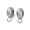 201 Stainless Steel Tube Bails,with Silicone Seal Ring, Flat Round, Stainless Steel Color, 10x7x3.5mm, Hole: 1.5/2mm
