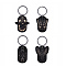 Acrylic Keychain, with 304 Stainless Steel Rings, Mixed Shapes, 6.6~6.7cm
