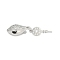 Brass Micro Pave Cubic Zirconia Box Clasps, with Glass, Platinum, 36x9.5x8mm, Hole: 1.4mm and 1.2mm
