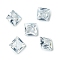 Cubic Zirconia Cabochons, Point Back, Square, Clear, 8x8x4mm