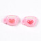 Opaque Resin Cabochons, Coffee with Heart, Pink, 13.5~14.5x20x7.5mm