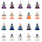20Pcs Electroplate Transparent Glass Pendants, with Alloy, Angel, Stainless Steel Color, Mixed Color, 25.1mm, Hole: 1.8mm