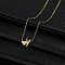 Alloy Letter Heart Pendant Necklaces for Women, Golden, Letter Y, 15.75 inch(40cm)