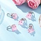 5Pcs Luminous Translucent Resin Pig Pendant Decorations, with Alloy Swivel Clasps, Pink, 45~49mm