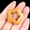 Natural Topaz Jade Hollow Flower Pendants, Plum Blossom Flower Charms, 30mm