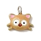 Rack Plating Brass Enamel Pendants, with Jump Ring, Long-Lasting Plated, Lead Free & Cadmium Free, Cat Charm, Platinum, 11.5x15.5x4.5mm, Hole: 3mm