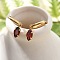 Ion Plating(IP) 304 Stainless Steel Micro Pave Cubic Zirconia Hoop Earrings, Horse Eye, Golden, 22mm, Pin: 0.8mm