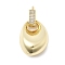 Brass Pendants, with Micro Pave Cubic Zirconia, Teardrop, Real 18K Gold Plated, 34x18x11.5mm, Hole: 2mm