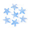 Frosted Glass Beads, Starfish, with Gold Powder, Cornflower Blue, 15x16x8mm, Hole: 1mm, about 909pcs/1000g