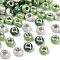 Opaque Resin European Beads, Large Hole Beads, Rondelle with Silver Color Plated Brass Cores, Mixed Color, 13.5x8.5mm, Hole: 4.5mm