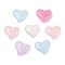 Plastics Beads, Imitation Jelly Beads, Heart, Mixed Color, 14.5x16x5.5mm, Hole: 1.8mm, 757pcs/500g