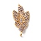 Brass Micro Pave Cubic Zirconia Connector Charms, Butterfly Links, Golden, Violet, 27x14x2.5mm, Hole: 1.5mm