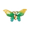 Gradient Color Resin Pendants, With Golden Iron Findings, Butterfly, Yellow, 26x50.5x3.5mm, Hole: 1.5mm