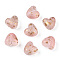 Transparent Frosted Spray Painted Acrylic Beads, Heart, Misty Rose, 10x10.5x7mm, Hole: 1.8mm, 224pcs/100g