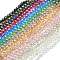 Transparent Electroplate Glass Beads Strands, Faceted, Round, Mixed Color, 9.5~10mm, Hole: 1.2mm, about 59pcs/strand, 22.05''(56cm)