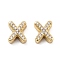 Rack Plating Brass Micro Pave Clear Cubic Zirconia Beads, Long-Lasting Plated, Cadmium Free & Lead Free, Real 18K Gold Plated, Letter X, 8~9x4~9x3mm, Hole: 0.8mm
