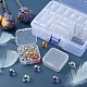13 pièces organisateur en plastique carré perles conteneurs de stockage CON-YW0001-36-5