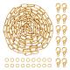BENECREAT 1m 18K Gold Plated Paperclip Chains Brass Elongated Cable Chains with 10PCS Lobster Claw Clasps and Jump Rings for Bracelet Necklace DIY Making DIY-BC0011-76-1