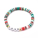 Bracelets extensibles de perles heishi en argile polymère BJEW-JB05710-2