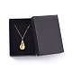 AB Color Half Electroplated Glass Pendant Necklaces NJEW-JN02517-6