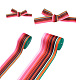 2 rollos 2 estilos de cinta de grosgrain de poliéster impresa con patrón de rayas OCOR-TA0001-37O-2