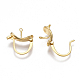 Brass Hoop Earring Findings with Latch Back Closure & Loop X-KK-T038-245G-4