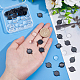 UNICRAFTALE 30 Sets Black Cabochon Pendants Stainless Steel Cabochon Connectors Blanks Bezel Pendant Trays Cabochon Settings with Glass Cabochon 14mm Bracelet Connector for Jewelry Making DIY-UN0003-77B-B-2