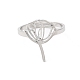304 anillo ajustable de loto hueco de acero inoxidable RJEW-L107-021P-2