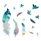 塩ビウォールステッカー  壁飾り  羽の模様  840x390mm  2個/セット DIY-WH0228-598-1