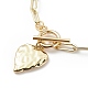 Bracelet à breloques coeur en alliage avec chaînes de trombone en laiton pour femme BJEW-JB08895-01-4