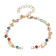 Glass Beaded Link Chain Bracelet Making AJEW-JB01150-32-1