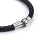 Men's Braided Leather Cord Bracelets BJEW-JB04253-02-3